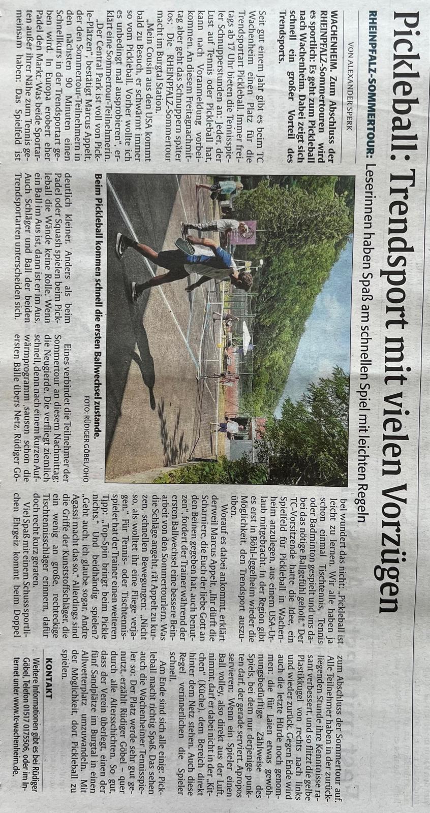 Artikel Rheinpfalz 3.8.2026